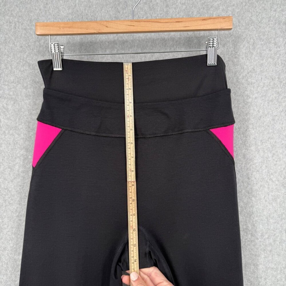 Spanx Womens SlimX Bagel Buster Double Waistband Flare Legging Size L Black Pink - Picture 11 of 13
